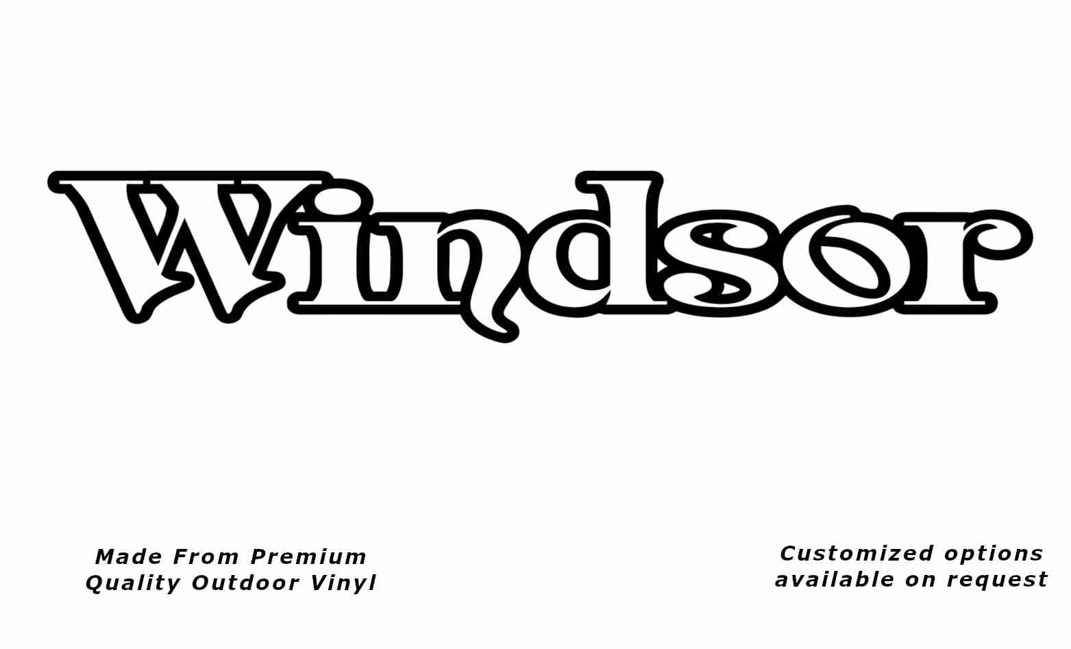 Windsor 1991-2001 caravan replacement vinyl decal sticker in black.