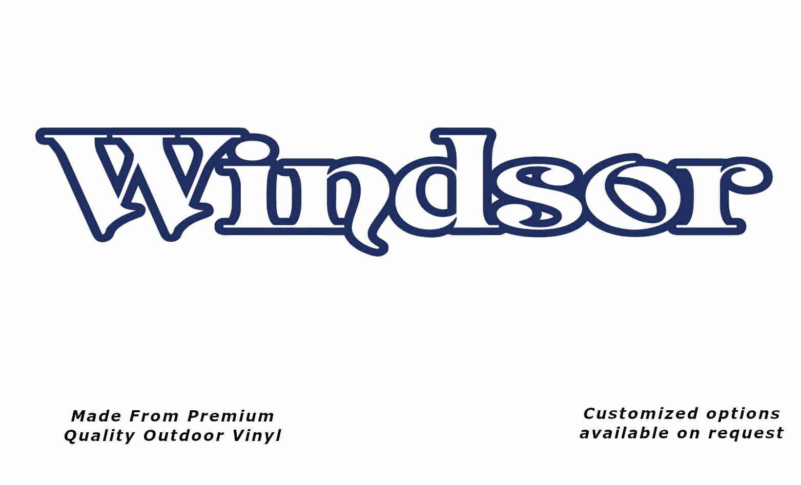 Windsor 1991-2001 caravan replacement vinyl decal sticker in dark blue.