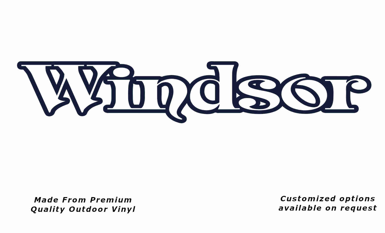 Windsor 1991-2001 caravan replacement vinyl decal sticker in deep sea blue.