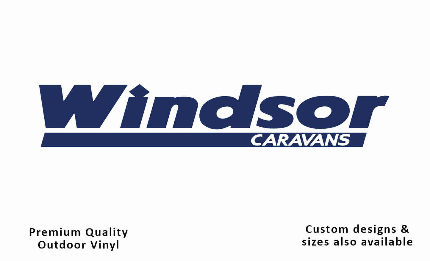 Windsor 2010-2011 caravan replacement vinyl decal sticker in dark blue.