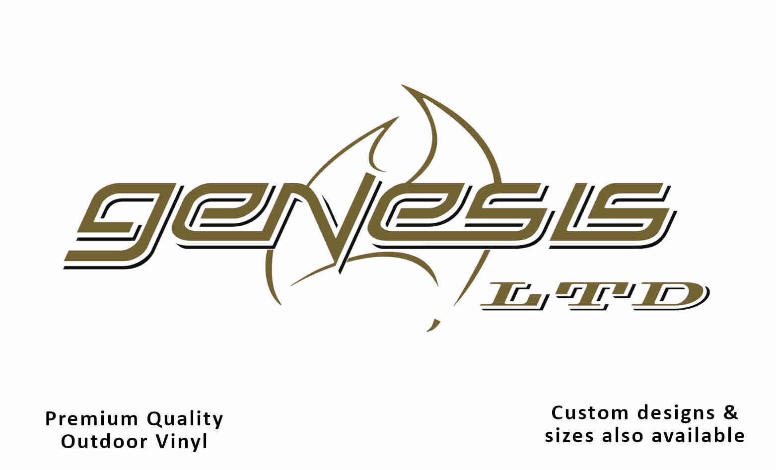 Windsor Genesis LTD 2005-2011 caravan replacement vinyl decal sticker in gold and black.