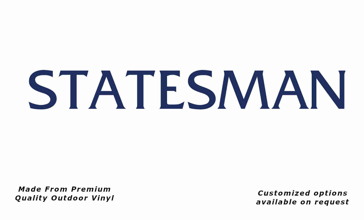 Windsor statesman 1990s caravan replacement vinyl decal sticker in dark blue.